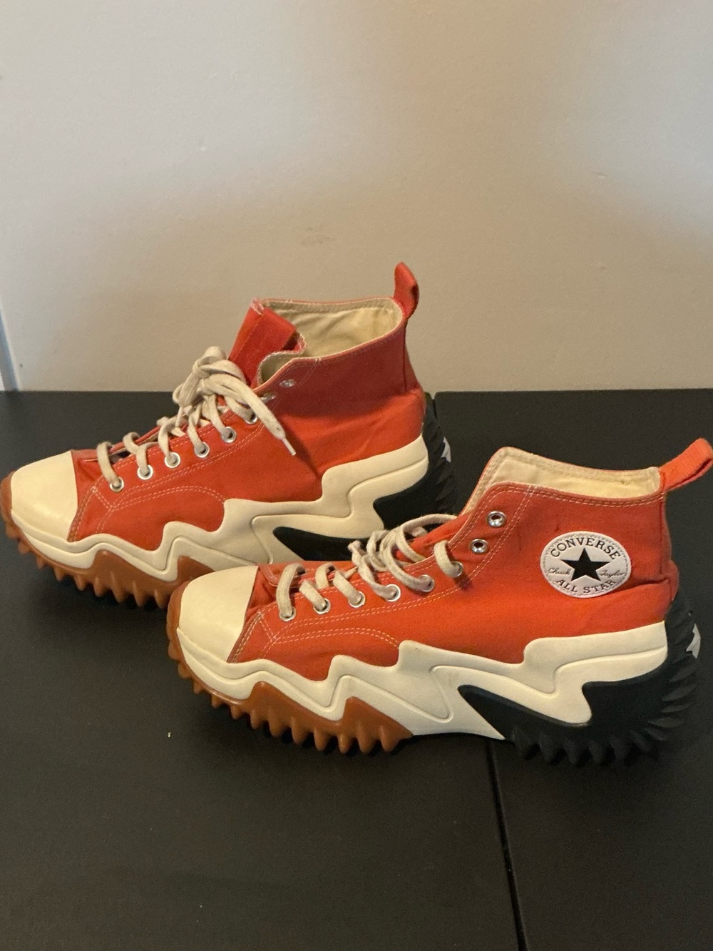 Converse Orange High-Top Platform Sneakers